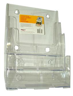 Deflecto Brochure Holder 3 Tier A4 Desk or Wall